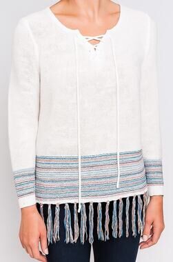 Women’s Size L Sweater Lightweight Bohemian Tassels Southwestern Boho